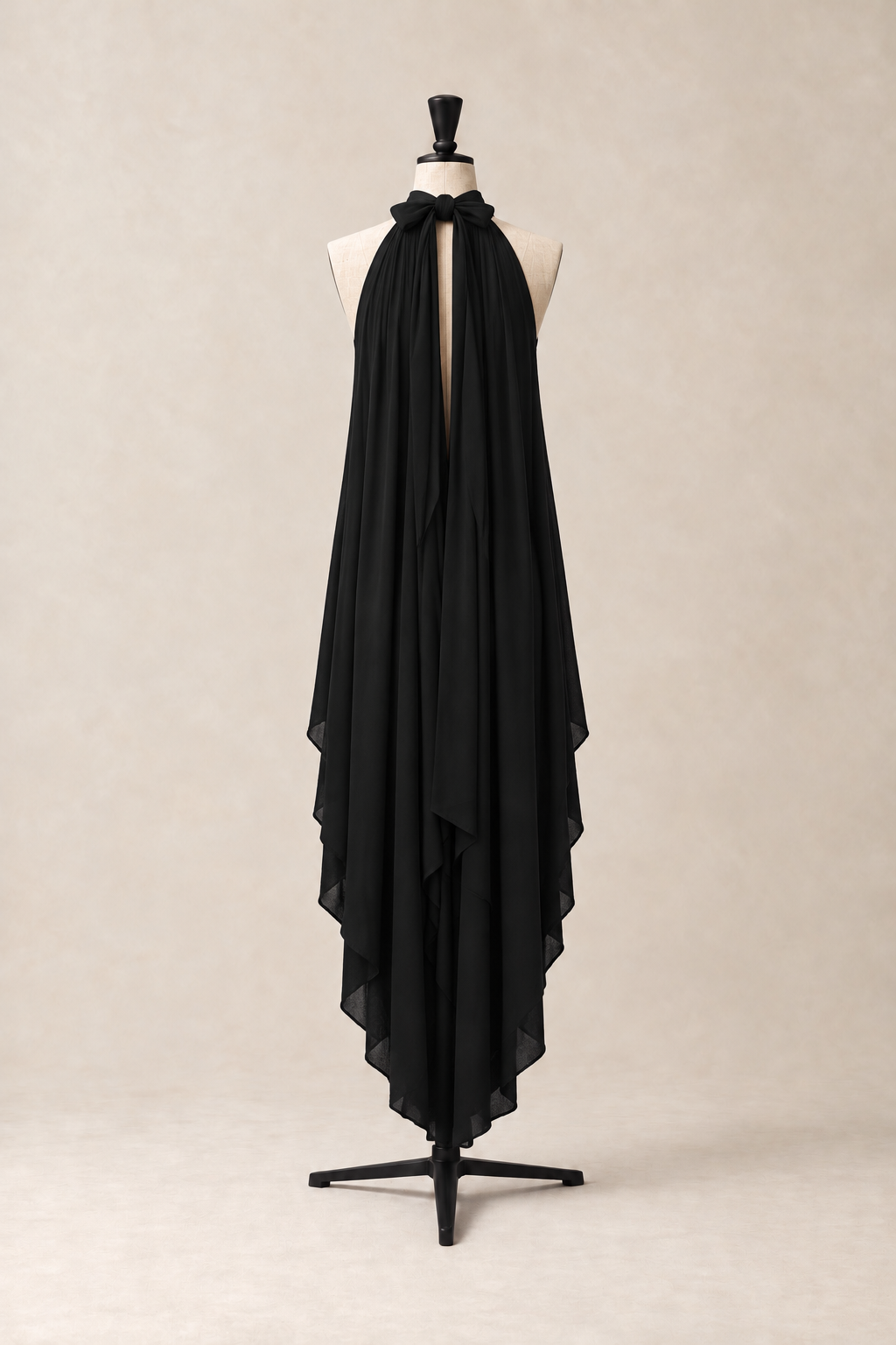 Vignette Dress, halter maxi dress with a concealed centre-back opening that ties at the neck, made in Italy by The Ethos Studio